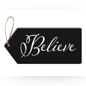 Evergreen Flag Beautiful Springtime Classic Believe Text Door Tag